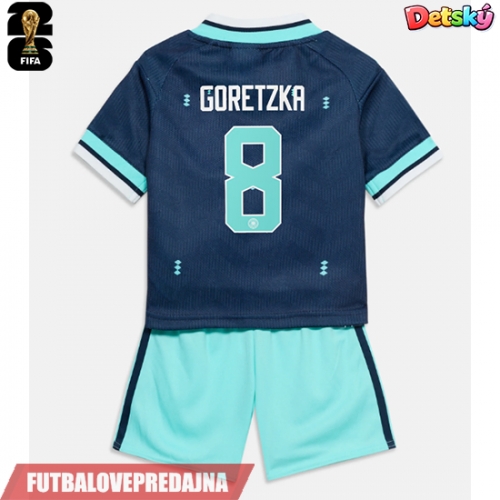 Lacne Dětský Futbalové dres Nemecko Leon Goretzka #8 MS 2026 Krátky Rukáv - Preč (+ trenírky)